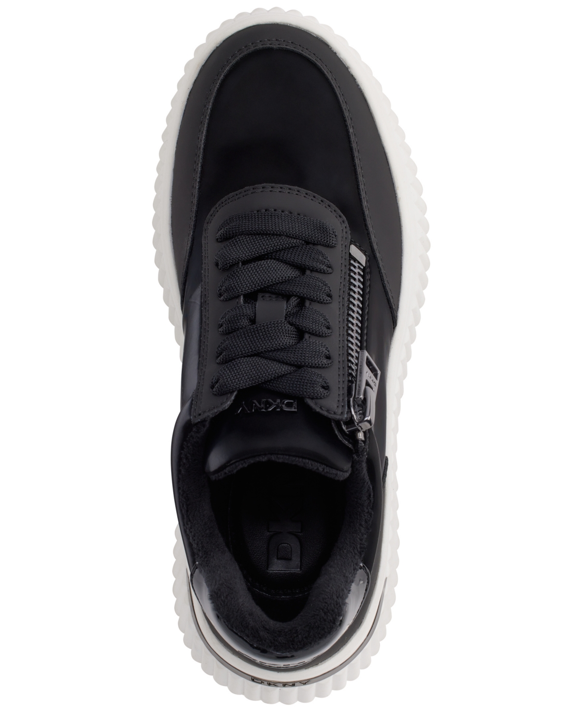 Shop Dkny Women's Laurence Zip Sneakers In Black