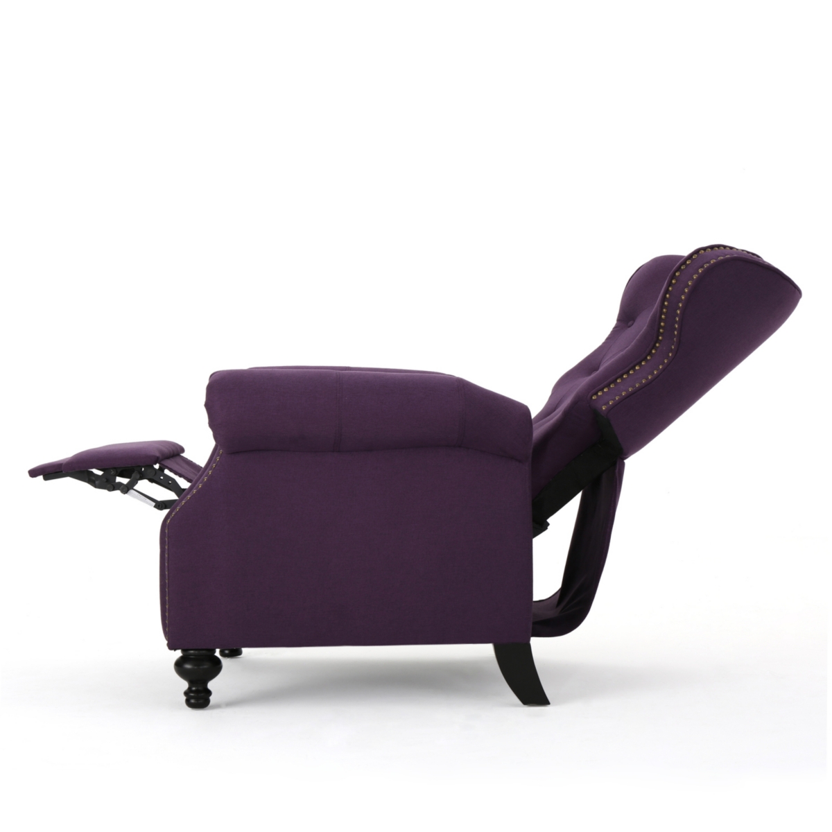 Streamdale Furniture Accented Push Back Recliner Chair With Rolled Arms  Enjoy Cocooning Comfort - Plum