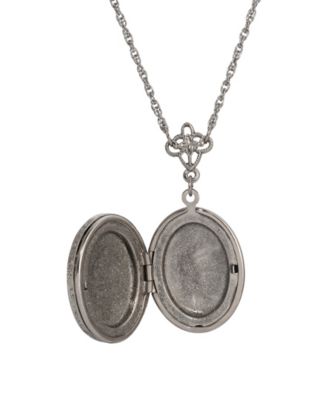 Enamel Oval Cat Locket Necklace