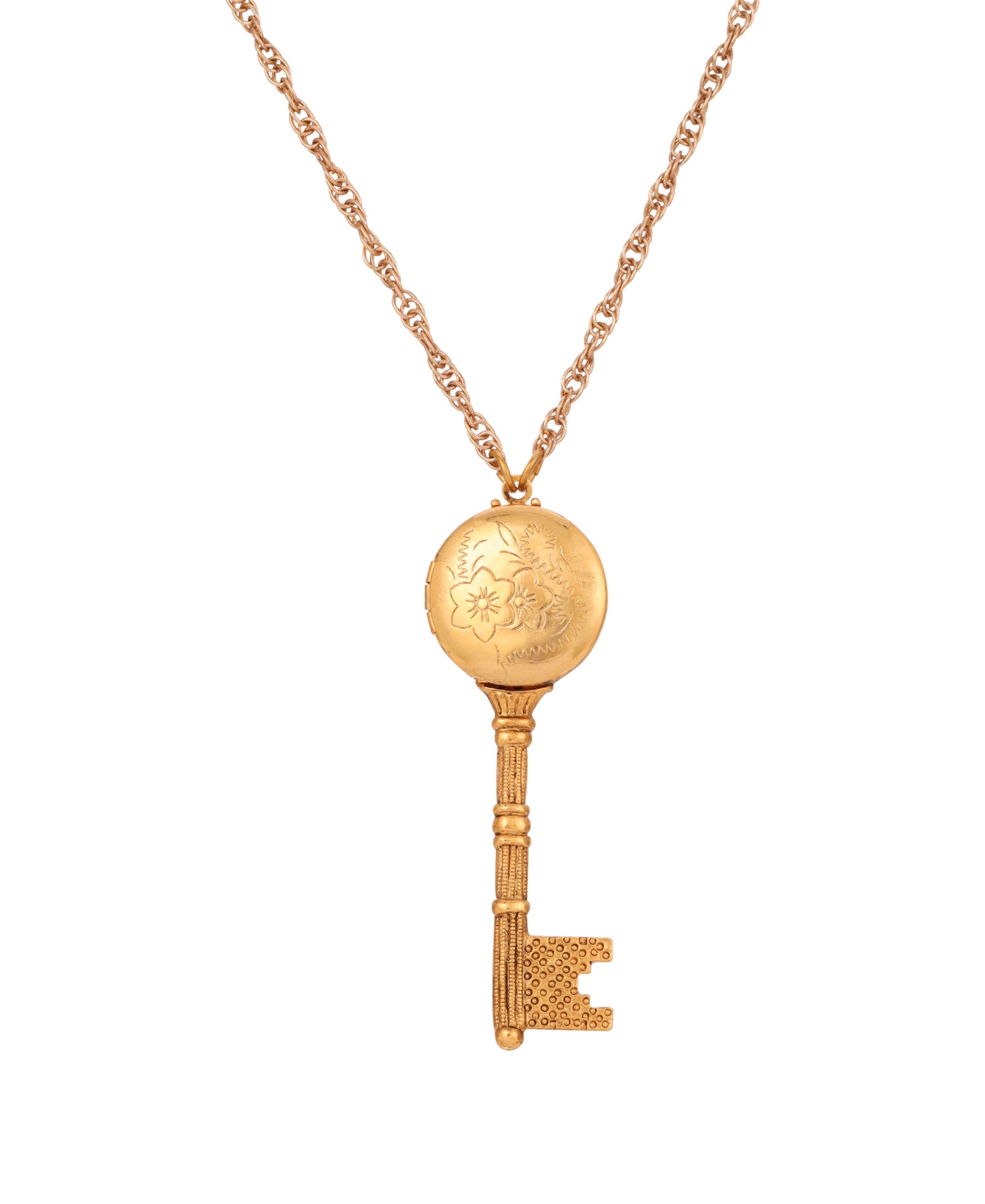 2028 Key Locket Pendant Necklace In Yellow