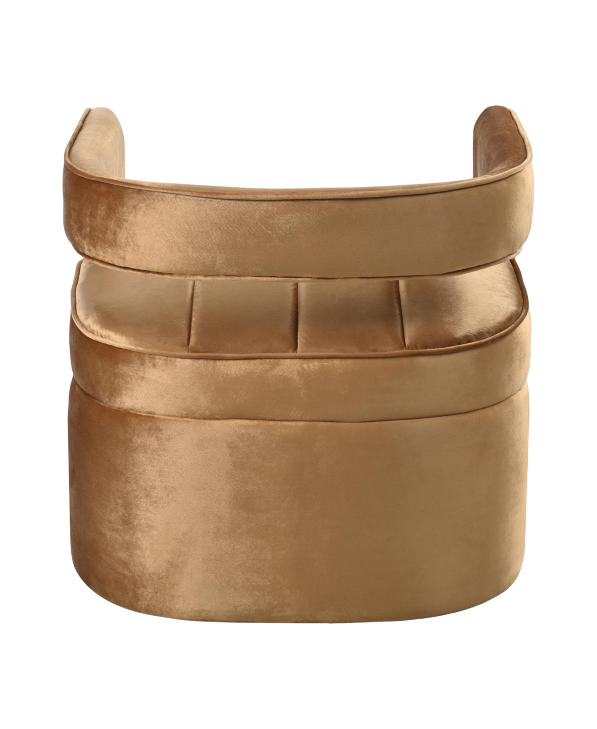 Streamdale Furniture Modern Velvet Accent Chair with Ribbed Detail, Luxury Curved Fully Upholstered Accent Chair,(No Assembly Needed) - Brown