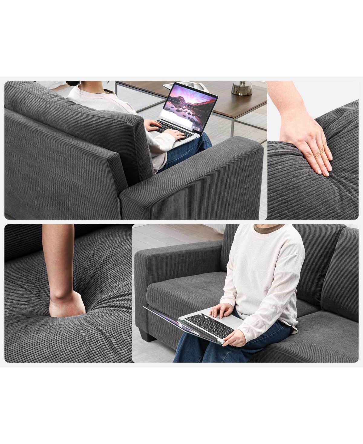 gaomon 83 Inch Sofa, Comfy Couch, Modern Sofa, 3 Seater Sofa with Deep Seat, Lounge Cozy Sofa