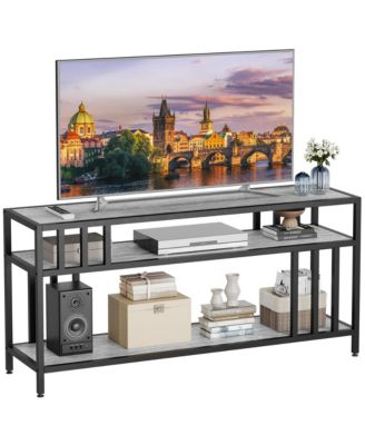 65'' TV Stand for TV up to 65 Inches, Entertainment Center with Open Storage Shelves