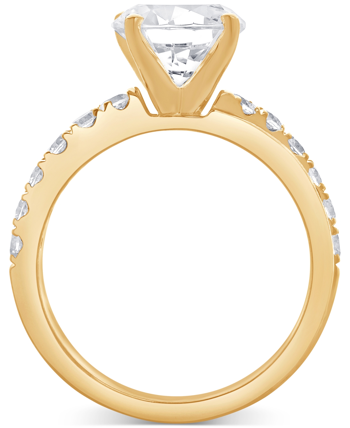Badgley Mischka Igi Certified Lab Grown Diamond Engagement Ring (3 Ct. T.w.) In 14k Yellow, White Or Rose Gold In Yellow Gold