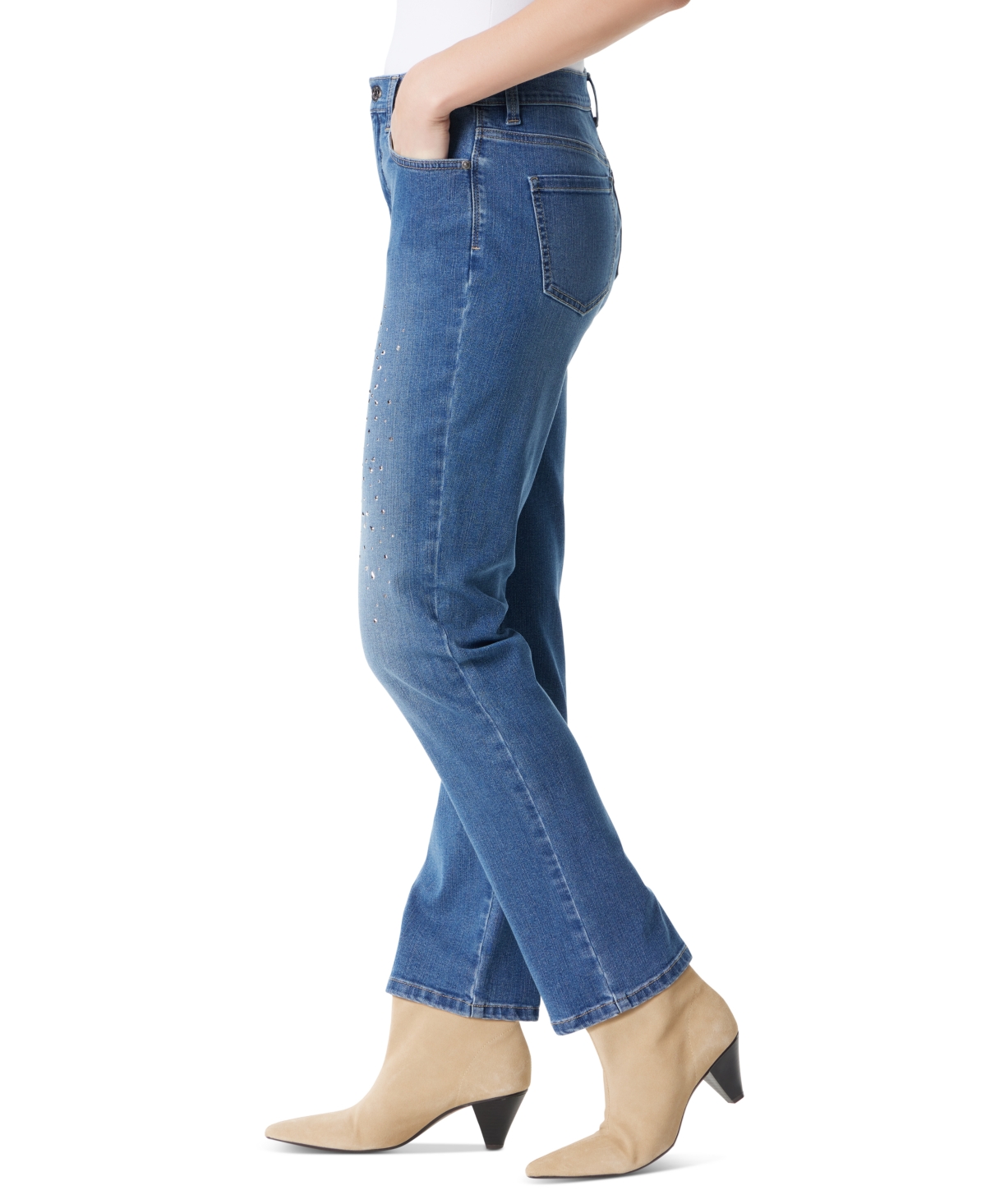 Gloria Vanderbilt Women's Amanda Embellished Straight Jeans