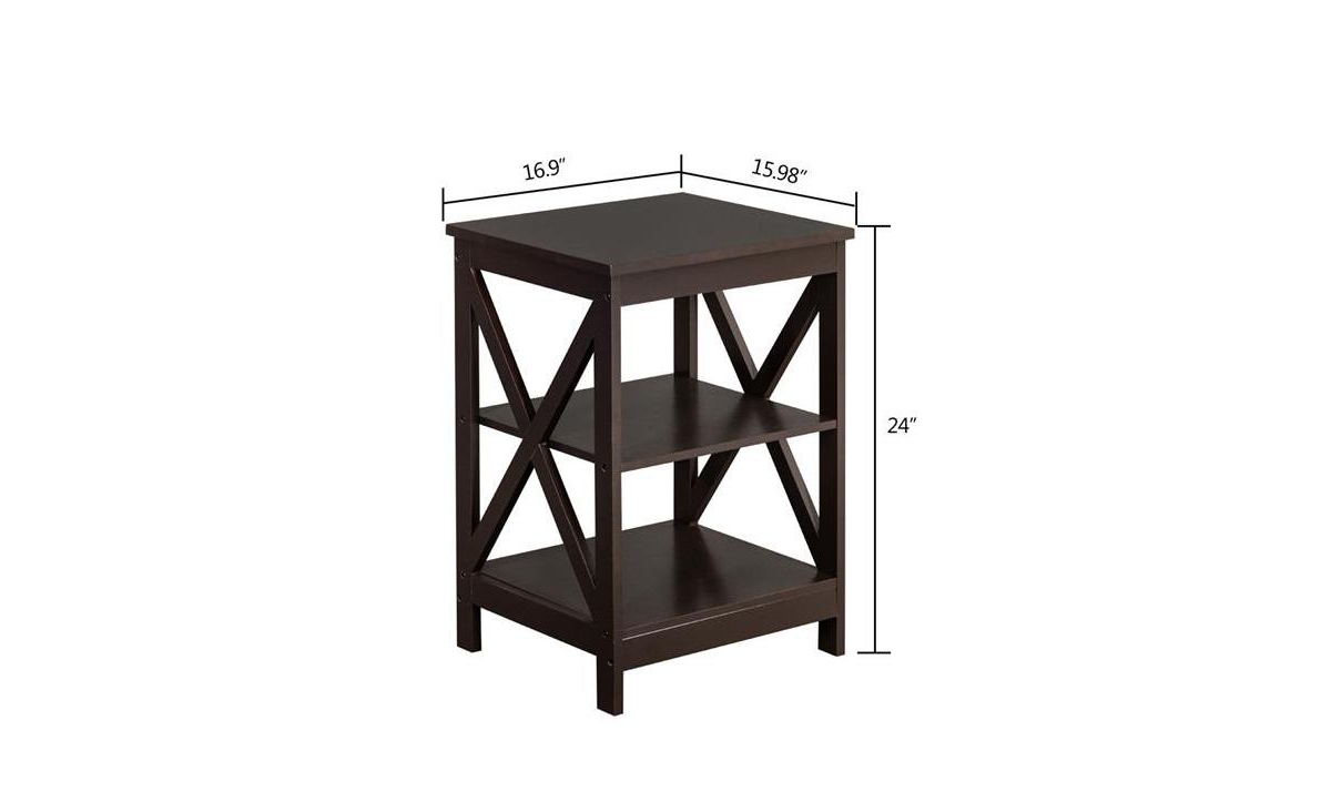 Slickblue Double Cross EdgeTable with Modern Design and Sturdy Construction - Coffee