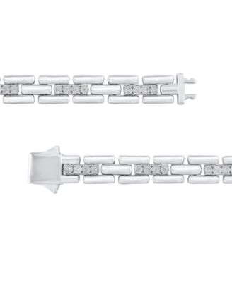 Men's Diamond Bracelet (1/2 ct. t.w.) in Sterling Silver