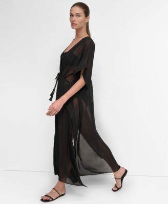 Women's Tie-Front Cover-Up Kaftan