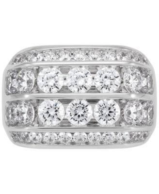 Men's Lab Grown Diamond Multirow Cluster Ring (5 ct. t.w.) in 10k White Gold