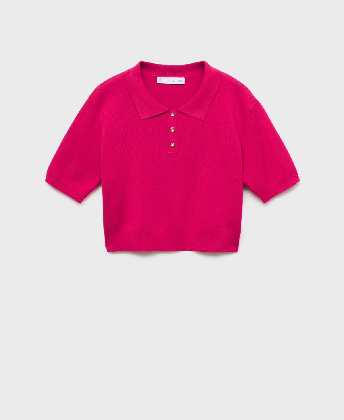 Mango Women's Cropped Knitted Polo Shirt
