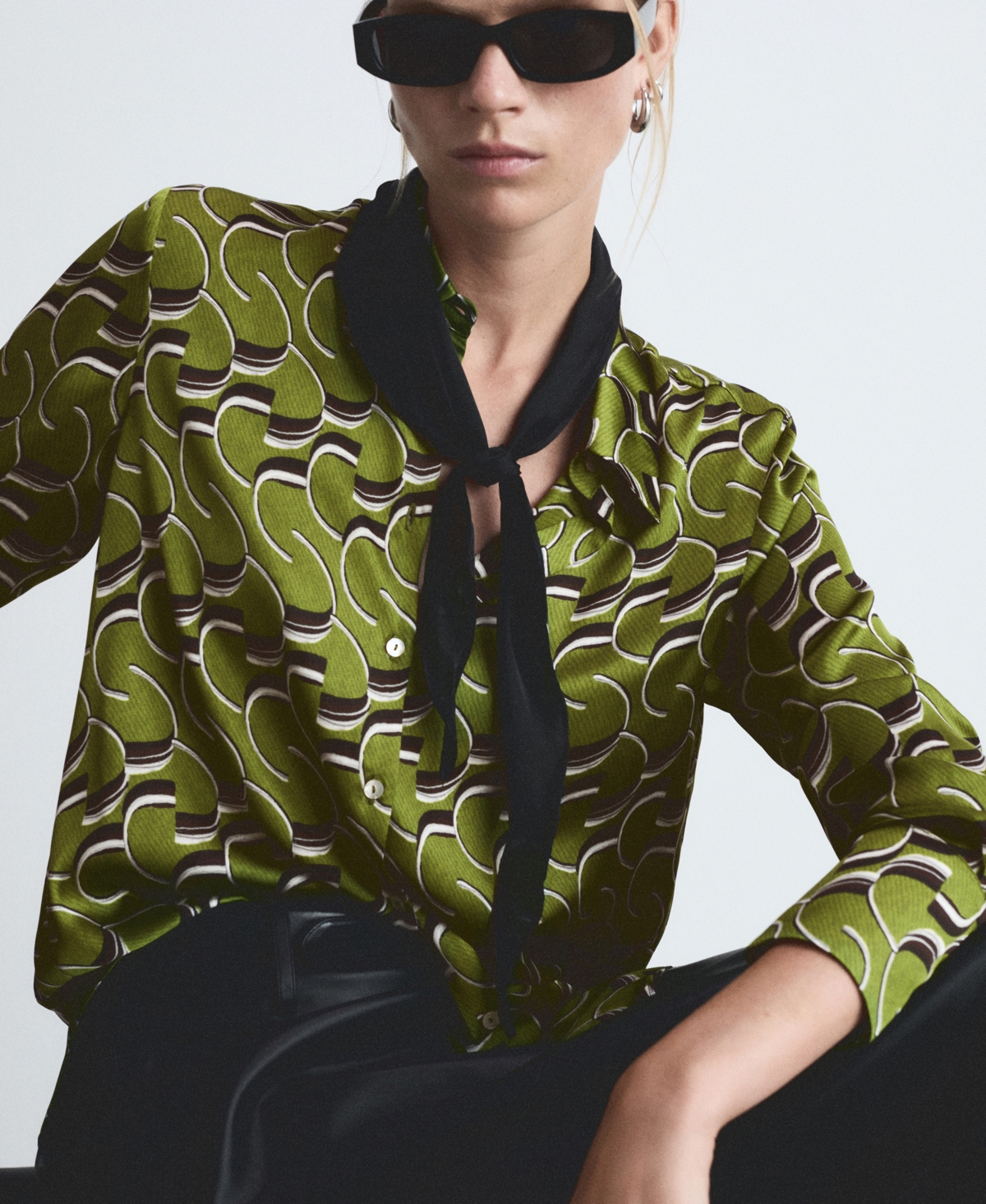 Mango Women's Satin Print Shirt