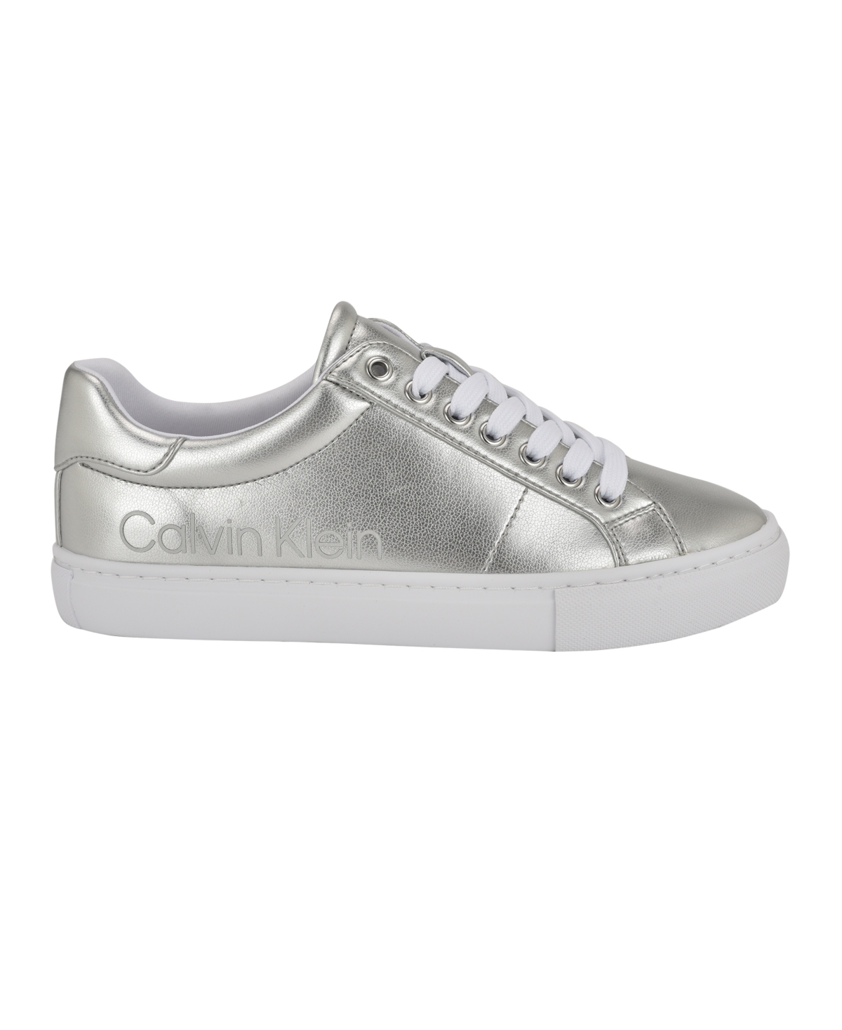 Calvin Klein Women's Camzy Lace-up Casual Sneakers In Silver Metallic