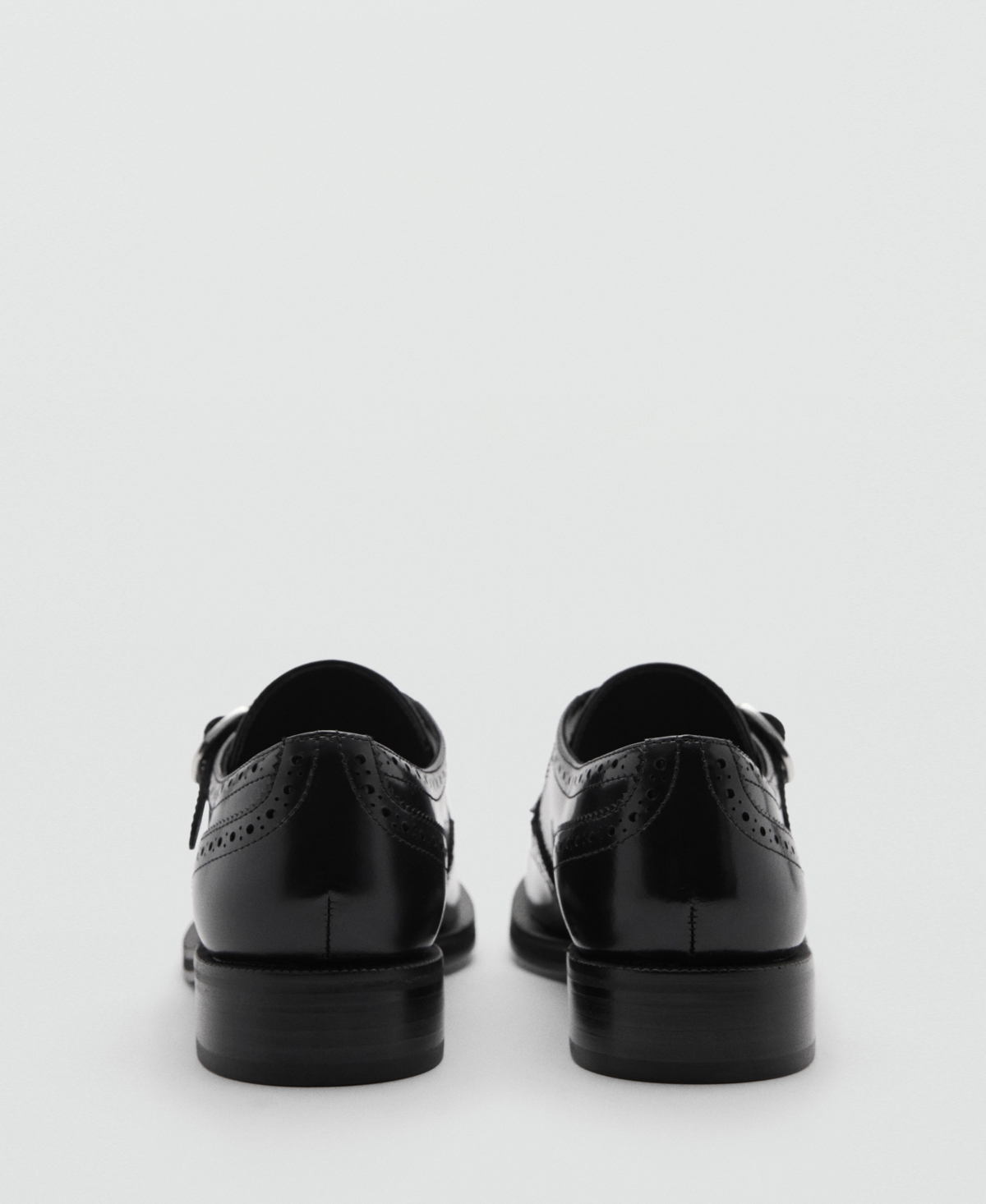 Shop Mango Women's Metallic Detail Leather Loafers In Black