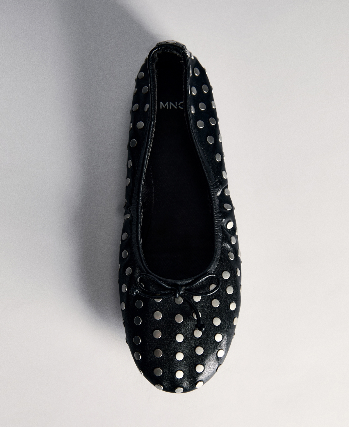 Mango Women's Studded Bow Ballerina Shoes