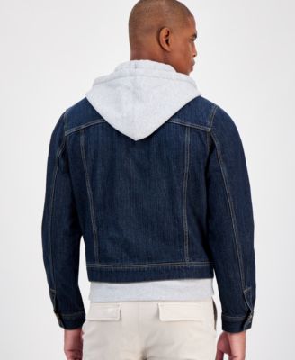 【U LAN】Mud Dekki Denim Hooded Jacket MK22512 - Embroidered Denim Jacket Black - Hooded