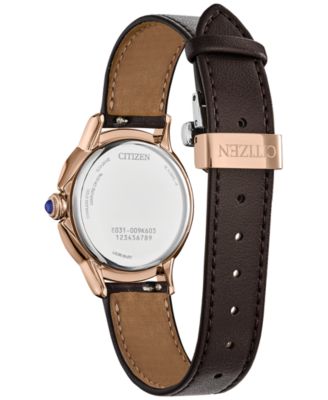 Eco-Drive Women's Ceci Brown Apple Material Strap Watch 34mm