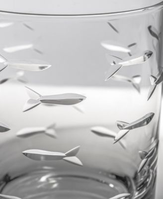 School of Fish Double Old Fashioned Glass 13oz - Set of 4 Glasses