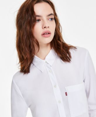 売れ筋商品|||リーバイス カットソー トップス レディース Women's Darlene Collared Button-Front Shirt Bright White Levi's Women's Darlene Collared Button-Front Shirt - Macy's