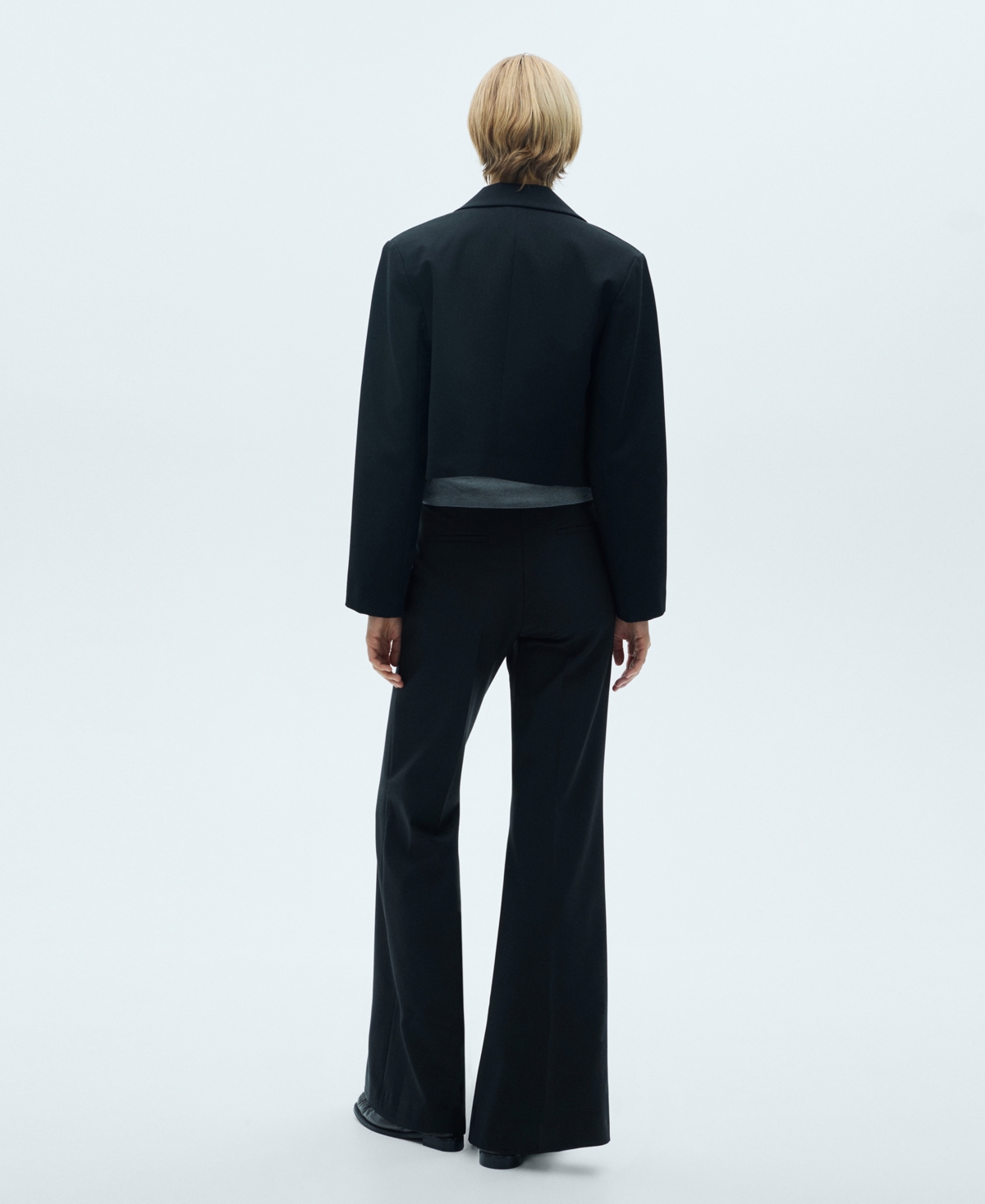 Mango Women's Mid-rise Flared Trousers In Black