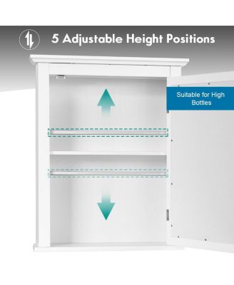 Bathroom Mirror Cabinet Wall Mounted Adjustable Shelf Medicine Storage