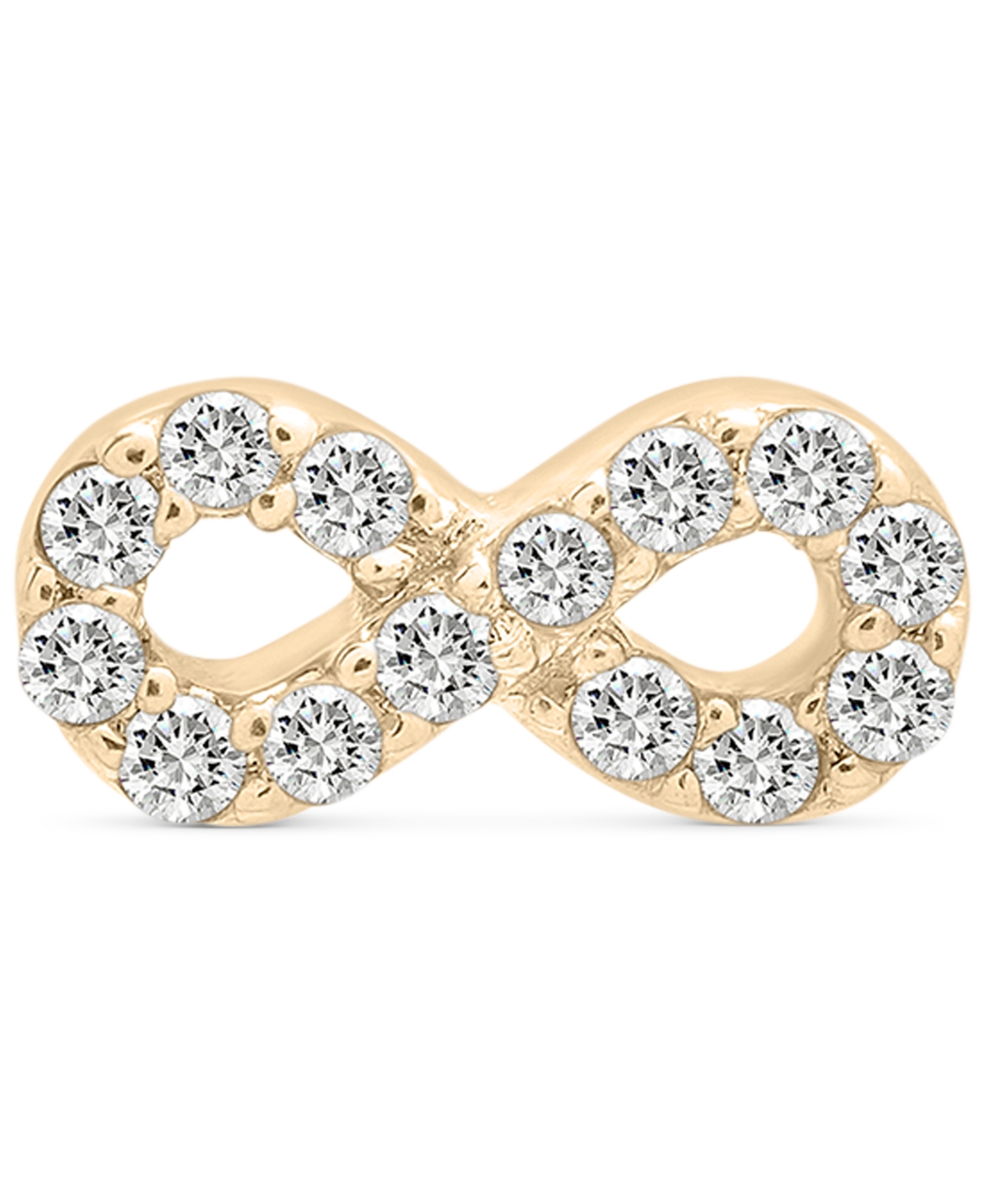 Wrapped Diamond Single Stud Earring (1/20 Ct. T.w.) In 10k White Or Yellow Gold, Exclusively At Macy's In Infinity Yellow Gold