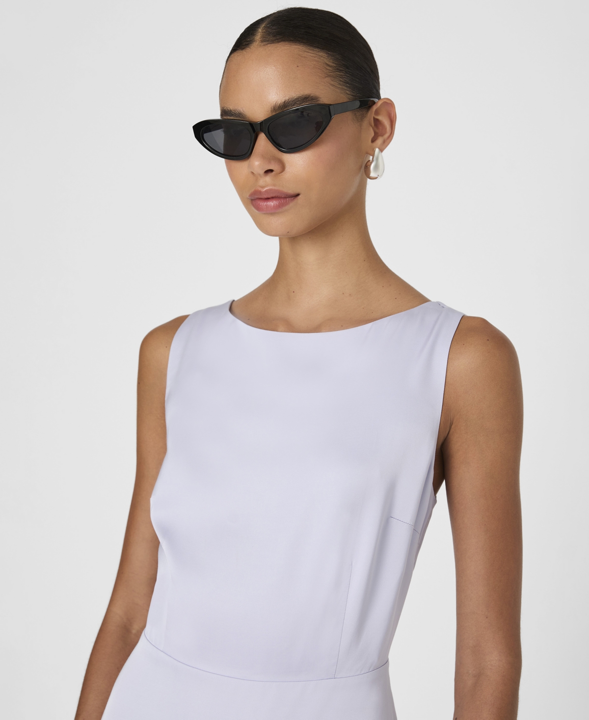 French Connection Enni Satin Mini Dress In Lavender