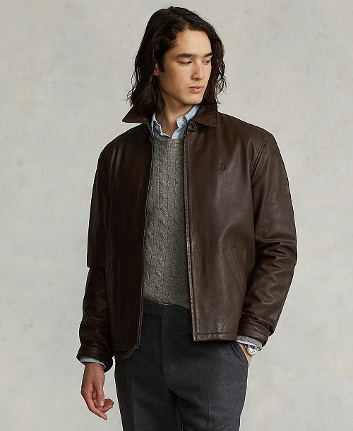 alfani Polo Ralph Lauren Men's Leather Jacket Men's Fashion & Accessories