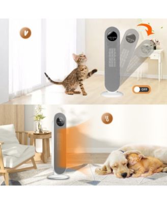 1500W Portable Oscillating Electric Space Heater for Indoor Use with Remote Control