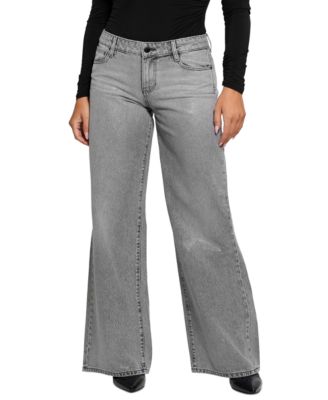 GUESS - Women's Mid-Rise Sexy Palazzo Shimmer Jaens