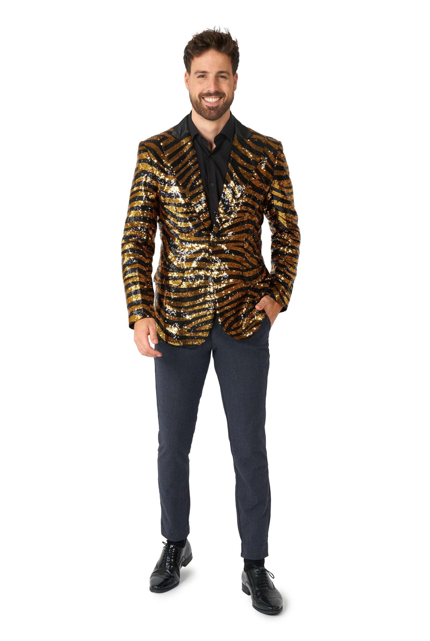 Мужские куртки OppoSuits Party Blazers - Printed Theme Party Jackets, цвет: Золотой — фото 3