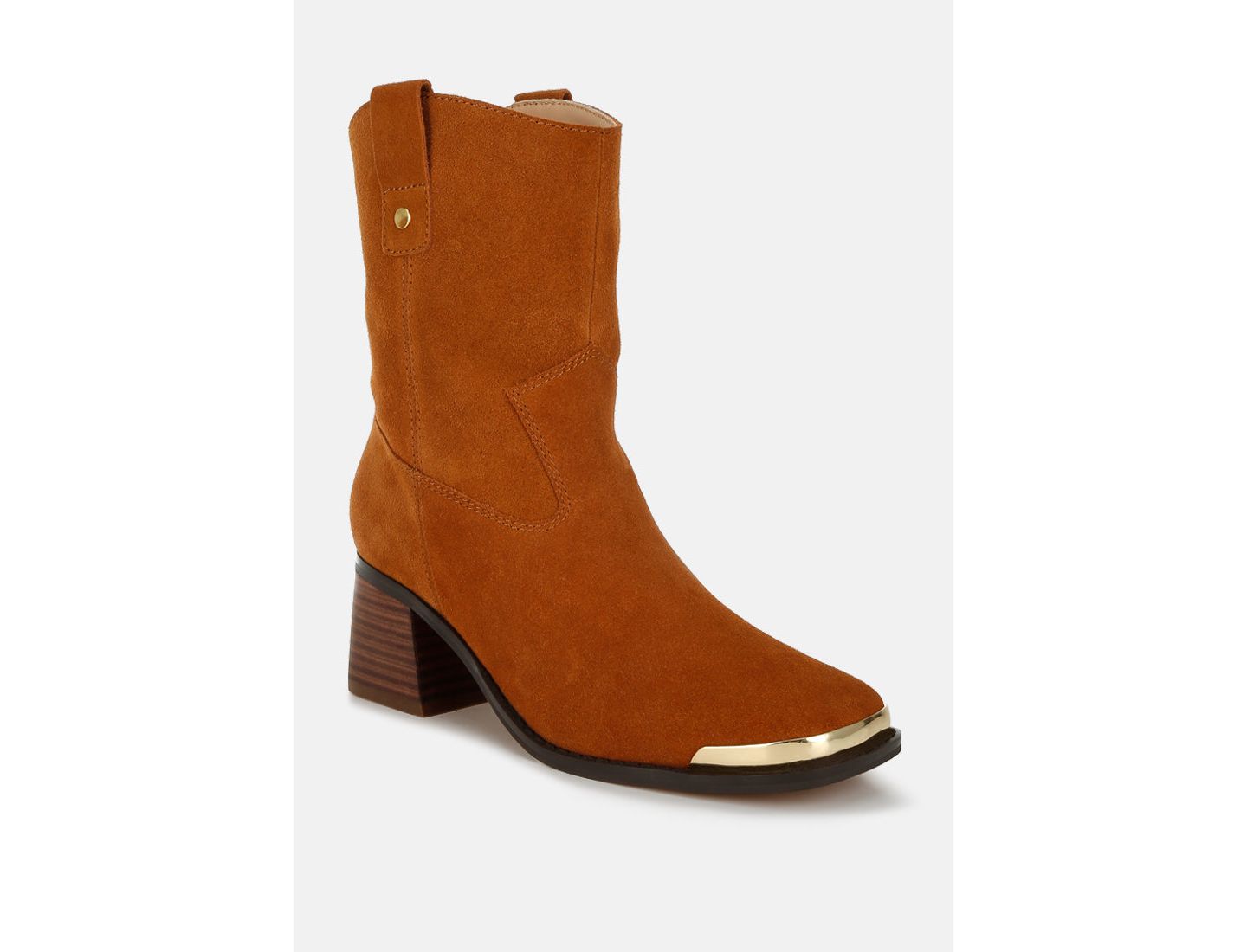Женские ботинки Rag & Co London Rag Emberly Suede Square Toe Ankle, цвет: Бежевый / Хаки — фото 1