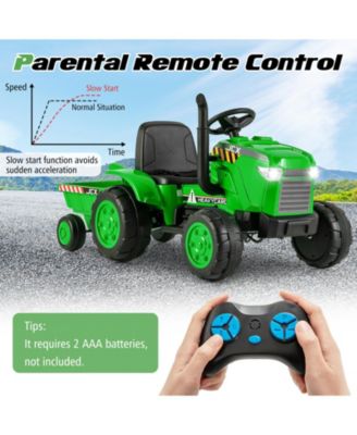 12V Kids Ride On Tractor with Trailer and Remote Control