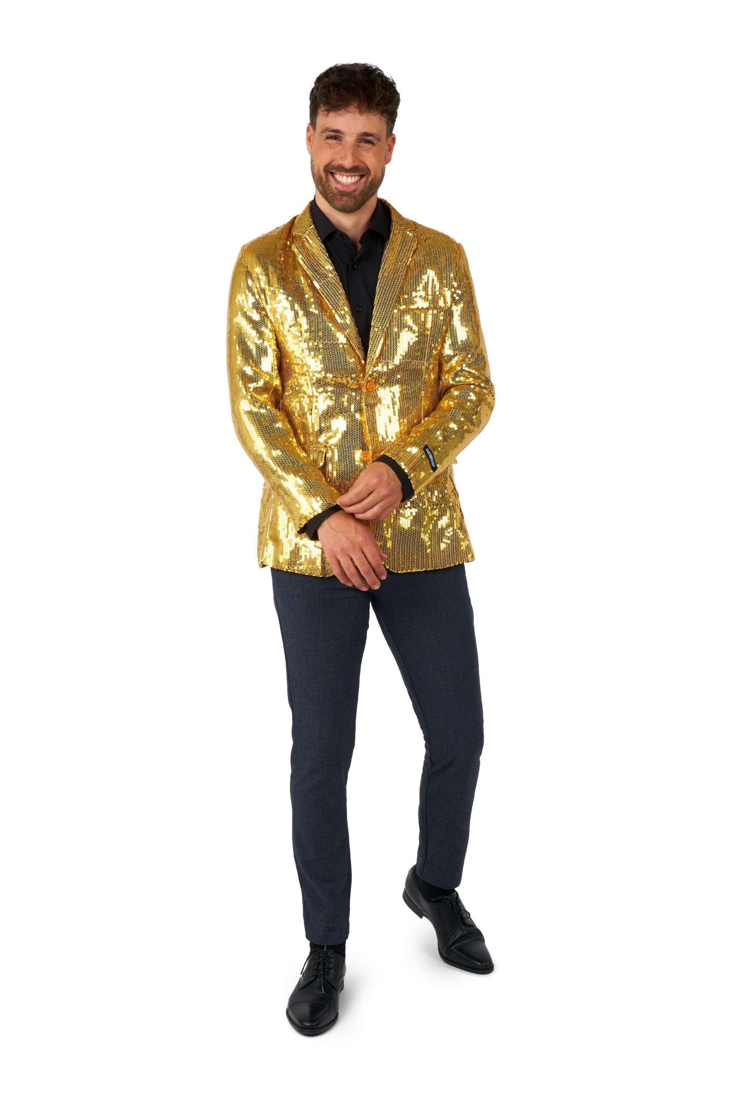 Мужской пиджак Suitmeister Shiny Party Blazer - Sequins USA, цвет: Золотой — фото 2