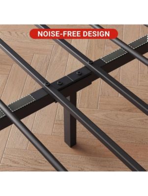Bed Frame With Headboard, Industrial Platform Bedframe No Box Spring Needed, 14 Inch Metal Mattress Frame Noise Free