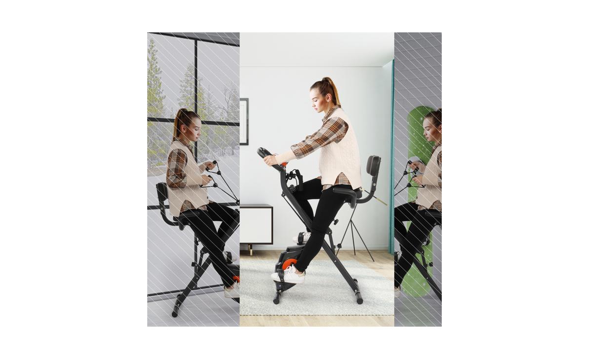 SlickblueHome Folding Exercise Bike for Space-Saving Fitness and Convenient Storage - Black