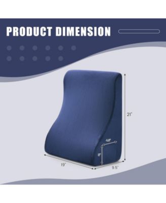 Bed Wedge Pillow with Tablet Pillow Stand and Side Pockets-Navy