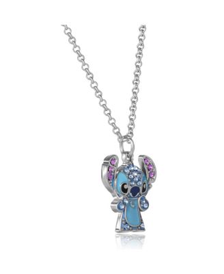 Lilo & Stitch Pave Crystal Pendant Necklace - Cute Character Jewelry