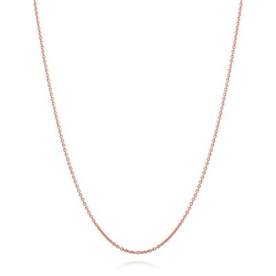 Simple Thin 2MM Rose Gold Plated .925 Sterling Silver Rolo Cable Chain Necklace