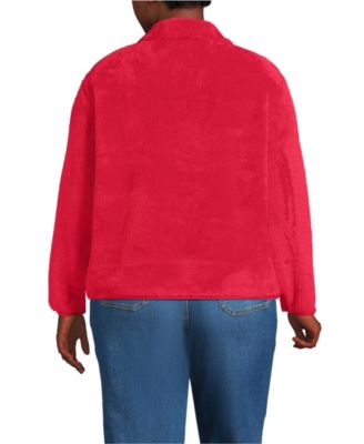Plus Size Half Zip Cozy High Pile Fleece Pullover