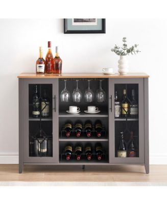 gaomon Wine Bar Cabinet with Led Light,Home Coffee Cabinet with