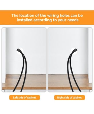 70" Farmhouse Coffee Bar Wine Cabinet with Sliding Barn Doors and Storage, Tall Kitchen Hutch