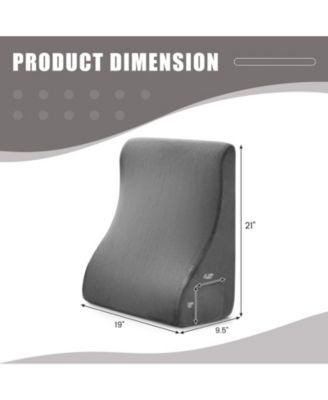 Bed Wedge Pillow with Tablet Pillow Stand and Side Pockets-Gray