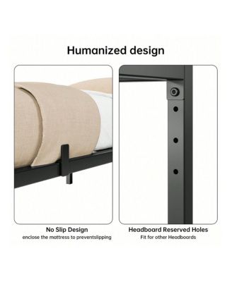 16 Inch Bed Frame, No Box Spring Needed, Heavy Duty Metal Platform Bed Frame For Bedroom, Easy Assembly, Noise Free - Twin