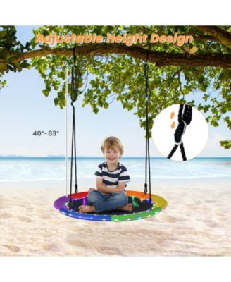 40 Inches Saucer Tree Swing for Kids and Adults-Multicolor
