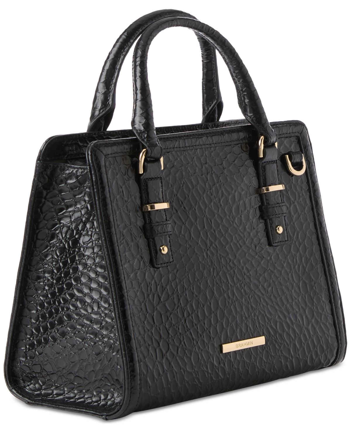 Brahmin CamiHematite Small Leather Satchel - Black