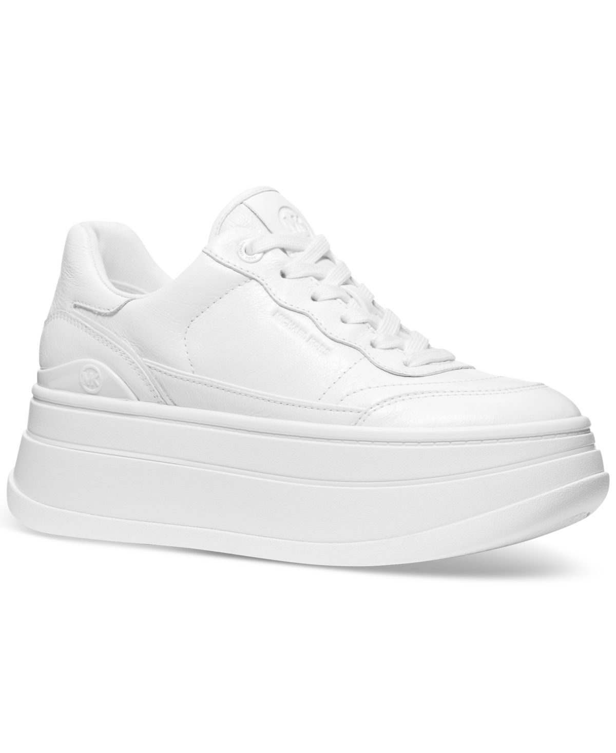 Michael Michael Kors Women's Hayes Empire Logo Lace-Up Platform Sneakers - Optic White