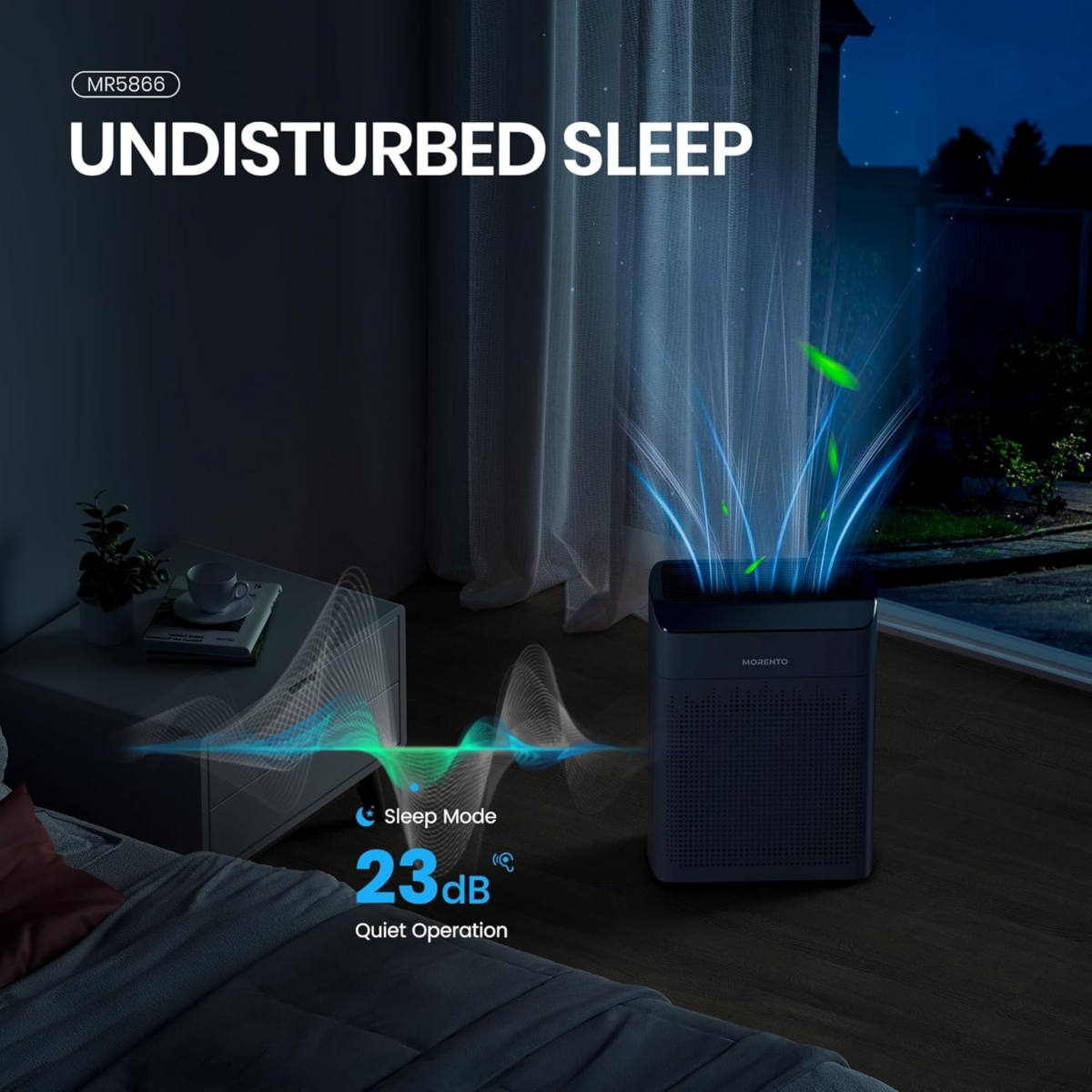 Morento MR5866 Smart Hepa Air Purifier Up to 1290 Sq Ft with Pm 2.5 Display Air Quality Monitor