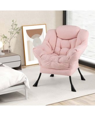 Large Cozy Head Pillow Stylish Tufted Back & Seat Armrests Lazy Chair