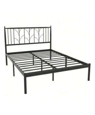 Metal Platform Bed Frame with Headboard, No Box Spring Needed, Slats Support, Easy Assembly, Under-Bed Storage