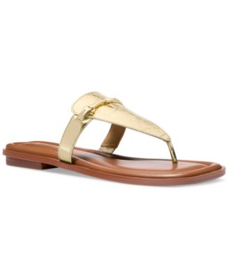 【送料&関税込】Michael Kors Lena Sandal In llic Leather Michael Kors Lena Thong Square-Toe Leather Sandals - Macy's